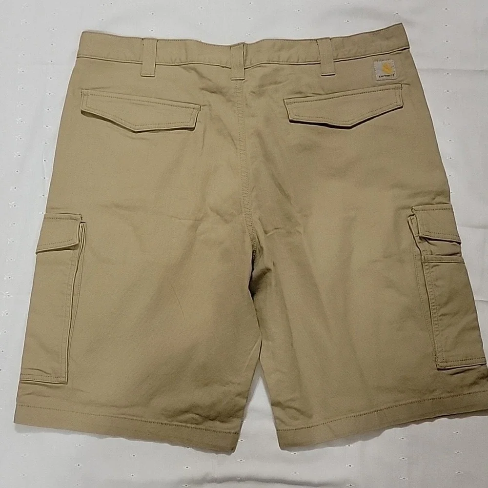 Carhartt Rugged Flex Relaxed Fit Canvas Cargo Work Shorts Tan BS3542-M Mens 40